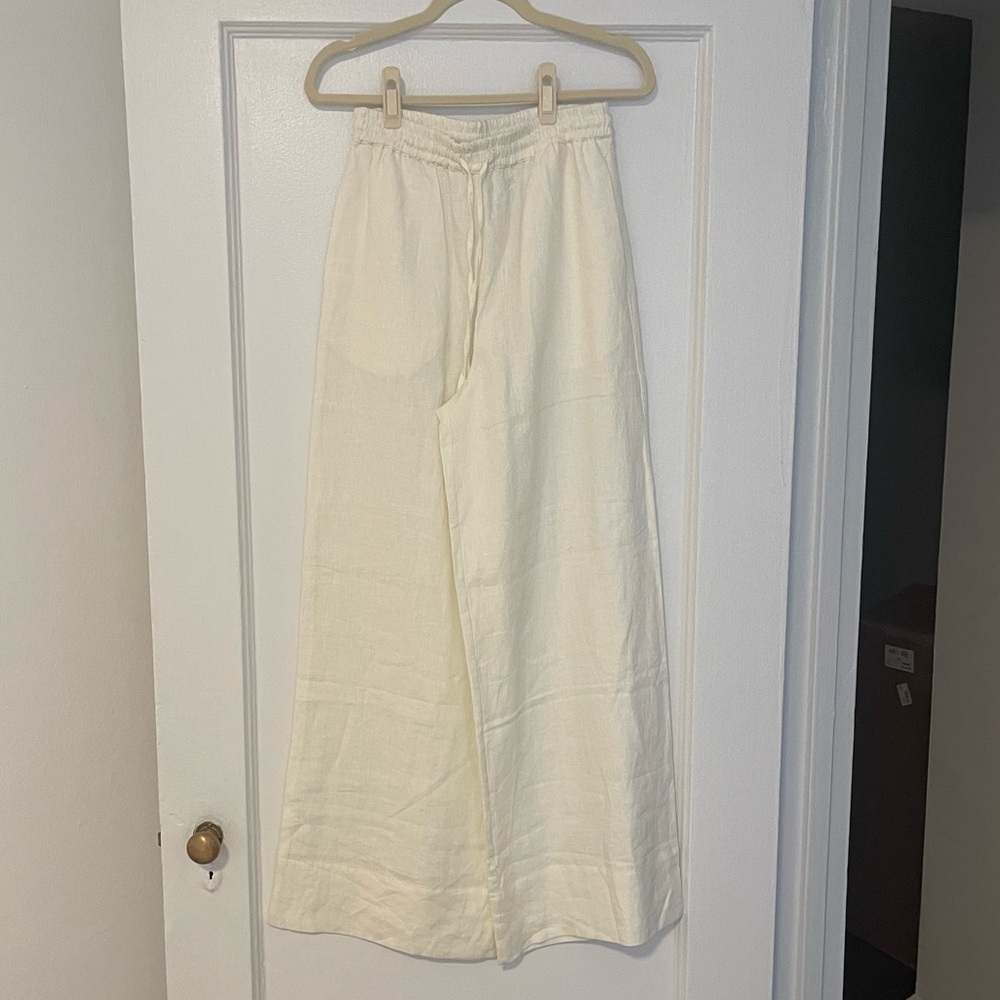 Peony Wide-Leg Linen Pants